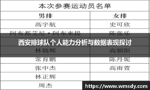 西安排球队个人能力分析与数据表现探讨